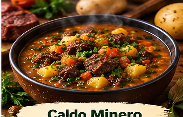 Caldo Mineiro caliente con ingredientes frescos