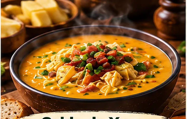 Caldo de Yuca con Carne caliente con ingredientes frescos
